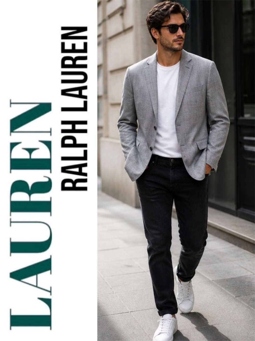 Lauren Ralph Lauren Gray Wool Blazer 40R Men's Classic Tailored Sport Coat